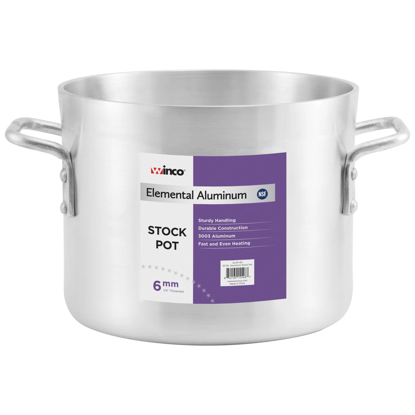 Winco Elemental™ Extra-Heavyweight Aluminum Stock Pots