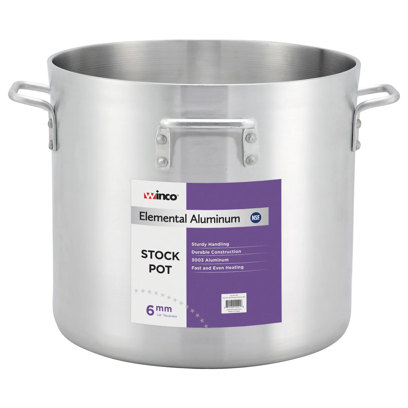 Winco Elemental™ Extra-Heavyweight Aluminum Stock Pots - Image 2