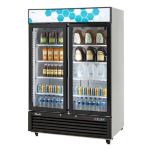 Migali C-49RM-HC Competitor Series 2 Door Hinged Glass Door Refrigerator, 49 Cu Ft