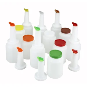 Winco PPB-1MX Liquor & Juice Pour Bottle Set, 1 Qt