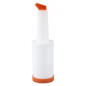 Winco PPB-1O Liquor & Juice Pour Bottle, 1 Qt, Orange