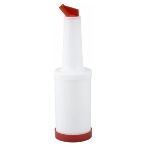 Winco PPB-1R Liquor & Juice Pour Bottle, 1 Qt, Red