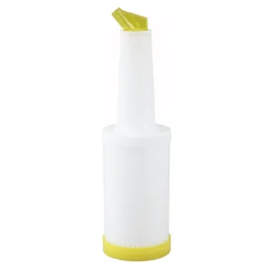 Winco PPB-1Y Liquor & Juice Pour Bottle, 1 Qt, Yellow