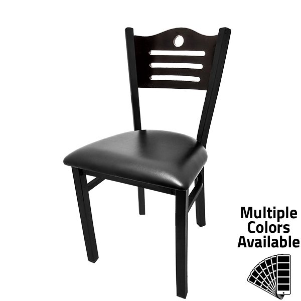 Oak Street Manufacturing SL2150-SH Shoreline Wood Back Chair with Black Frame