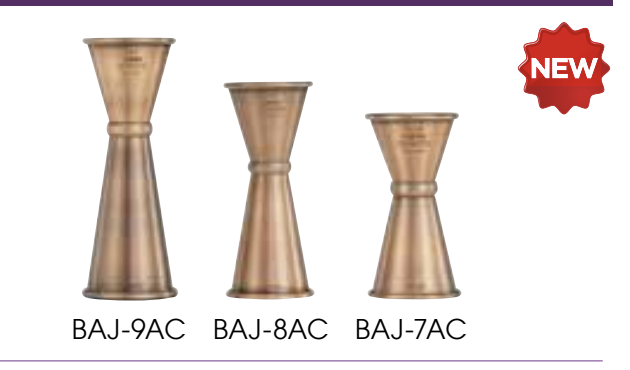 Winco BAJ-7AC Antique Copper Jigger, 1/2 oz & 3/4 oz - Image 2