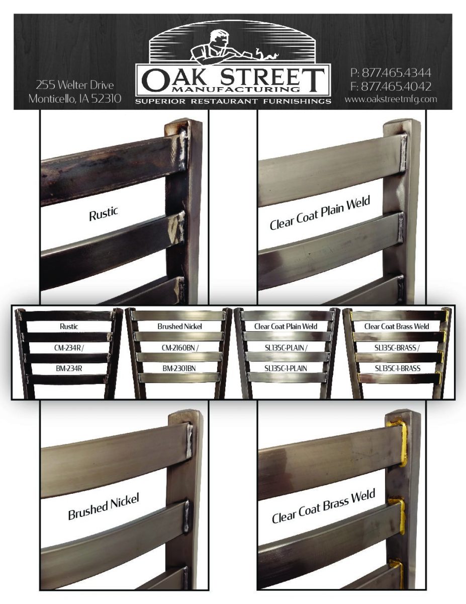 SL135C Clear Coat Ladderback Chair - Brass Welds - Image 3