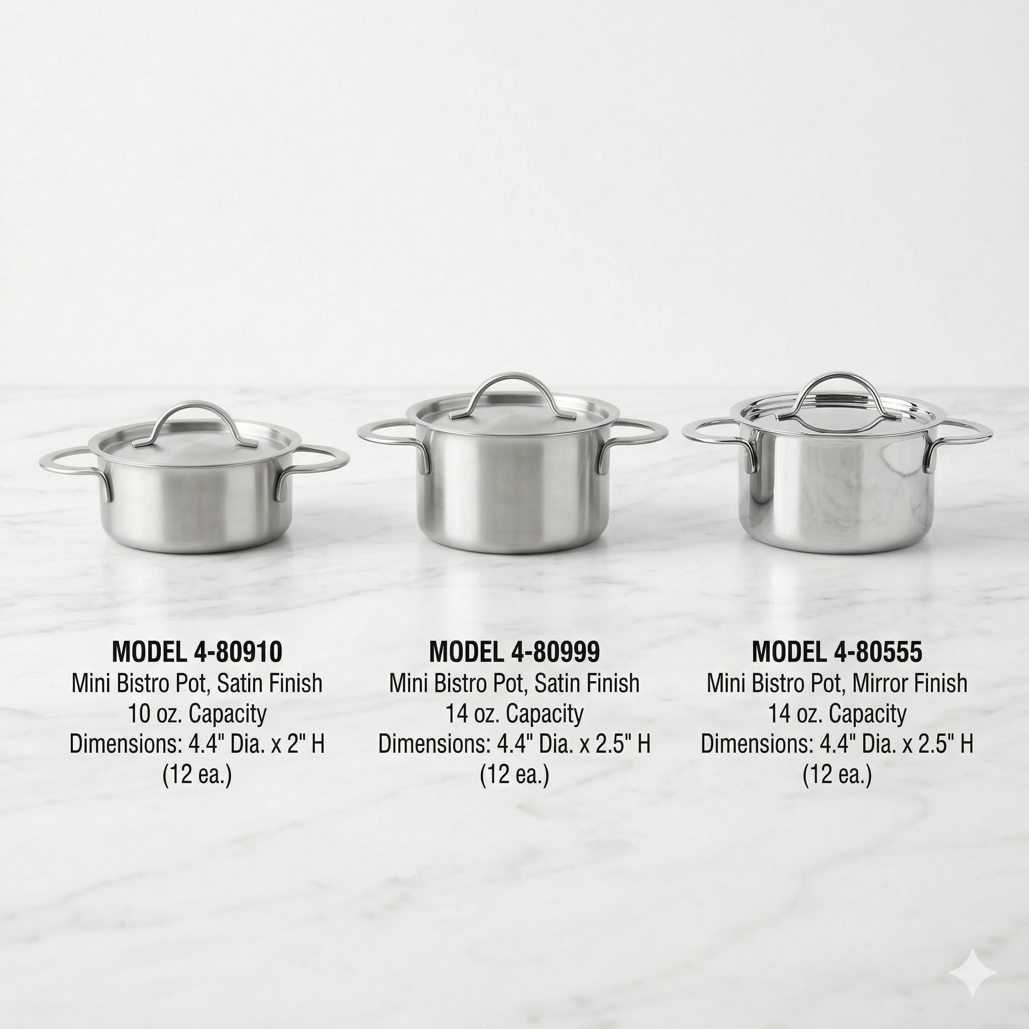 Mini Stainless Steel Bistro Pot with Lid