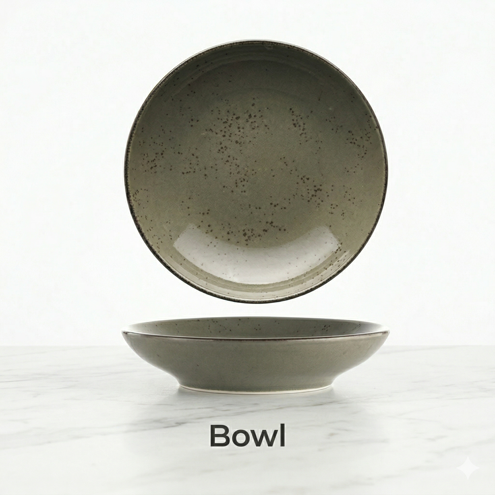 Itinow Green Smoke Reactive Glaze Bowl