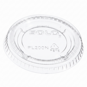 1.5-2.5 oz PET Plastic Soufflé Cup Lid - Clear