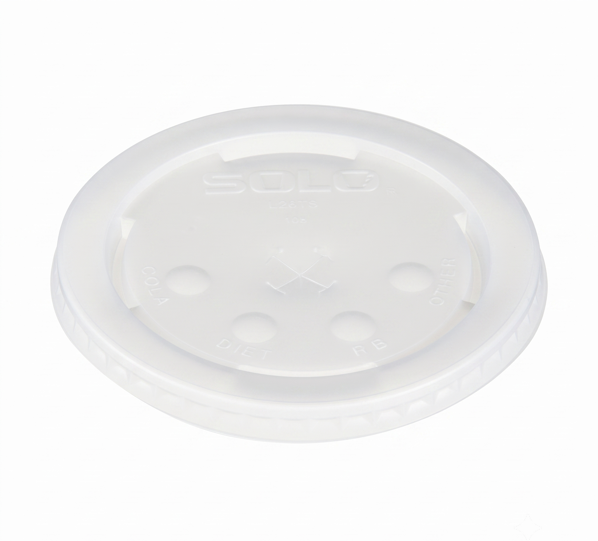 28-32 oz HIPS Plastic Lid with Straw Slot and ID Buttons - Translucent